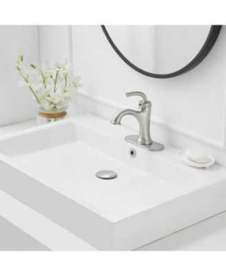 8" Widespread Double Handle Faucet with Metal Drain, Water-Saving Design Bathroom Faucet