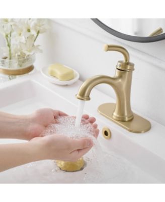 8" Widespread Double Handle Faucet with Metal Drain, Water-Saving Design Bathroom Faucet