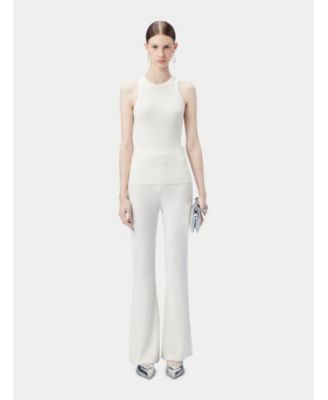 Women's 100% Ribbed Cotton Silk Cashmere Blend Tank Top