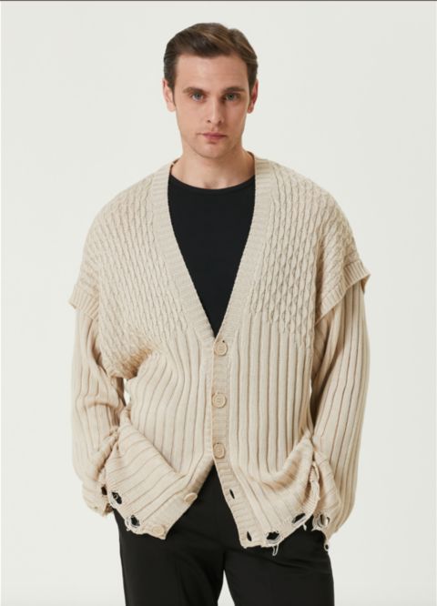 Мужской кардиган PCFG Soft Knit, цвет: Бежевый