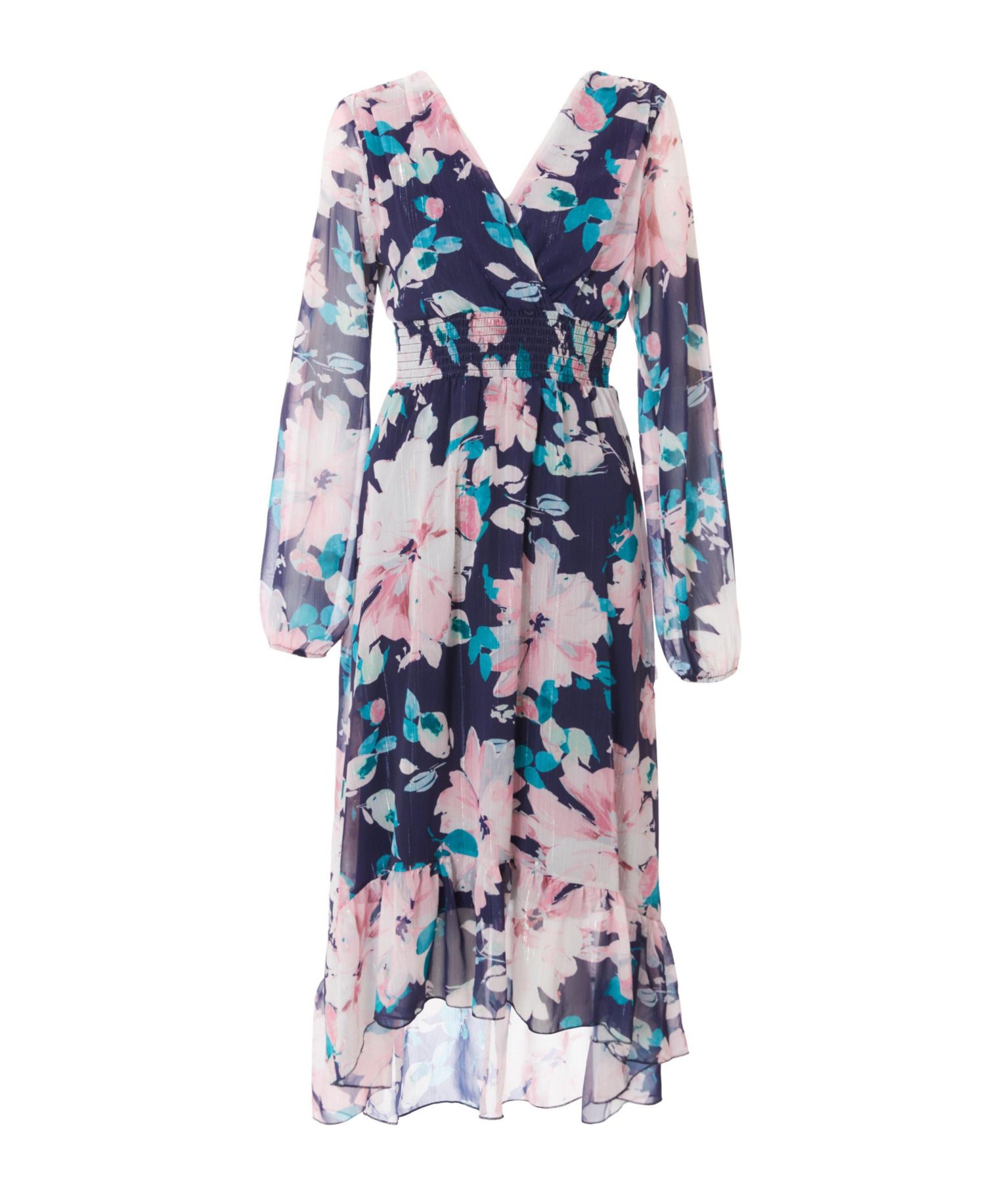 Women's Chiffon Long Sleeve Midaxi Dress