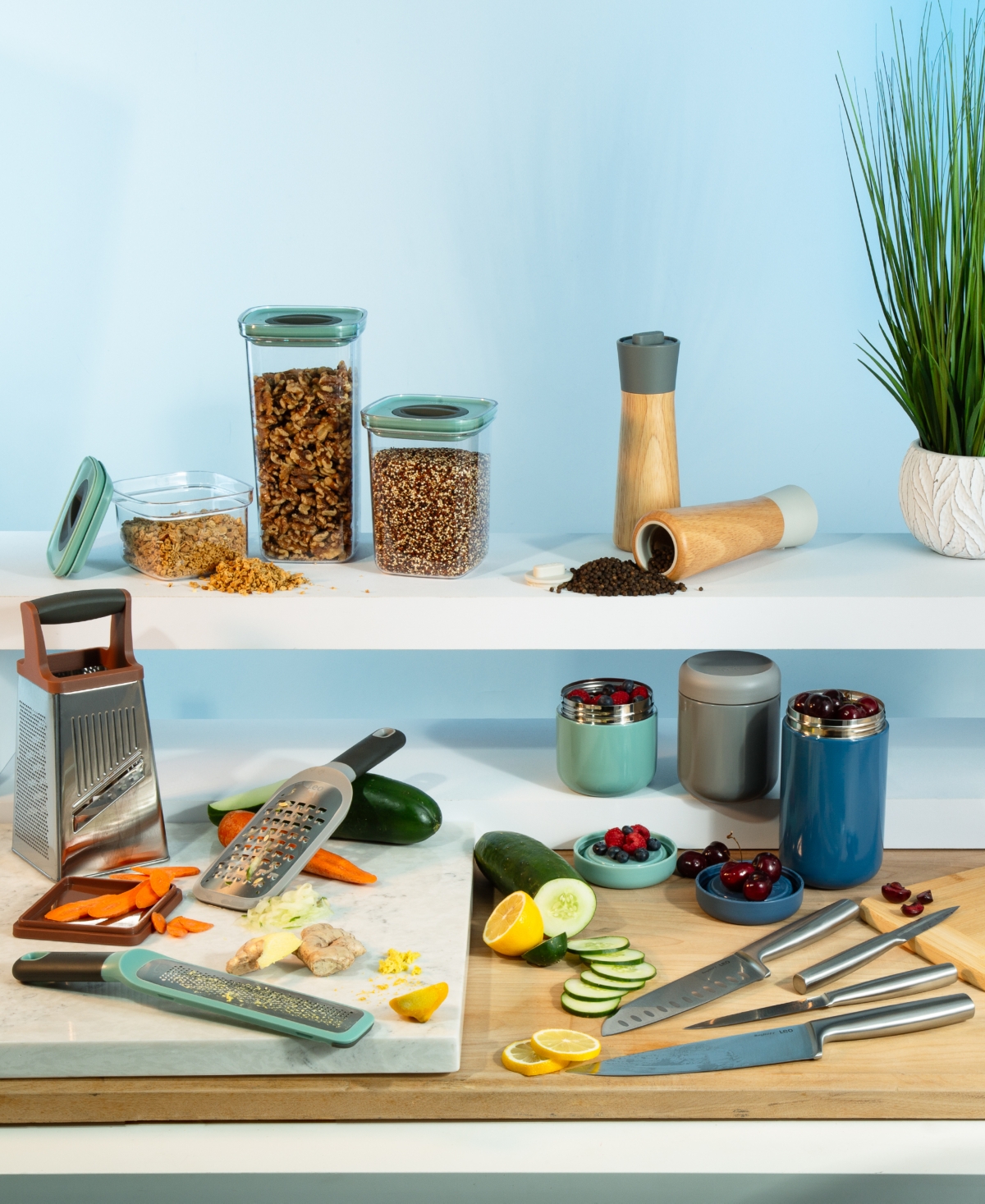 Berghoff Leo Balance Rubberwood Covered Spice Grinder In Moonmist