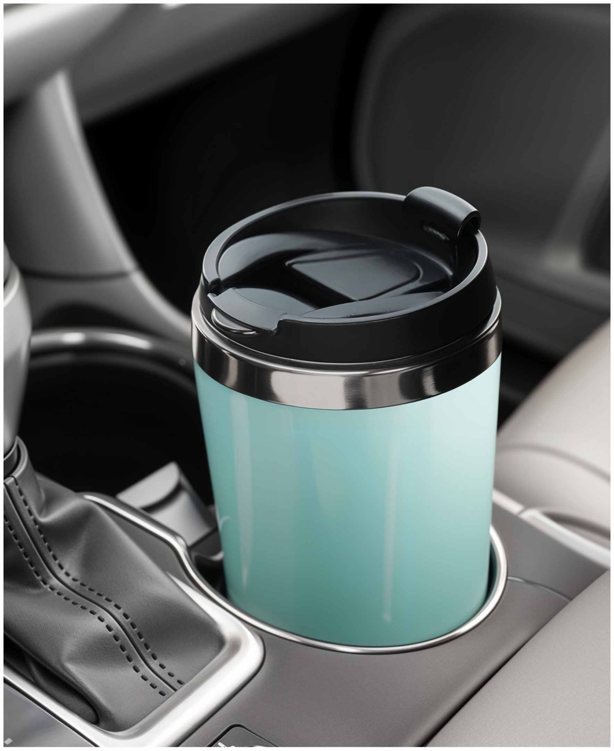 Elite Cuisine 14 Oz. Personal Coffee Maker With Stainless Steel Interior Travel Mug In Mint