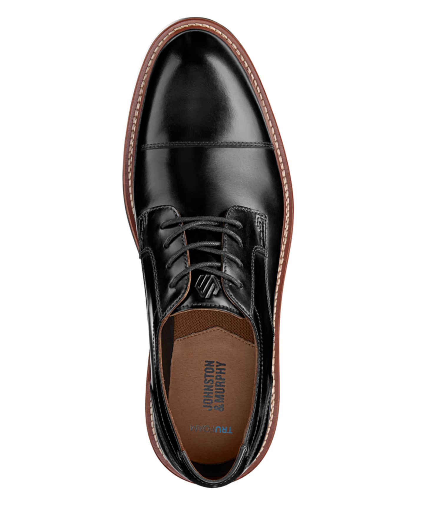 Мужские туфли Johnston & Murphy Hodges Cap Toe Dress Shoe, цвет: Чёрный — фото 4