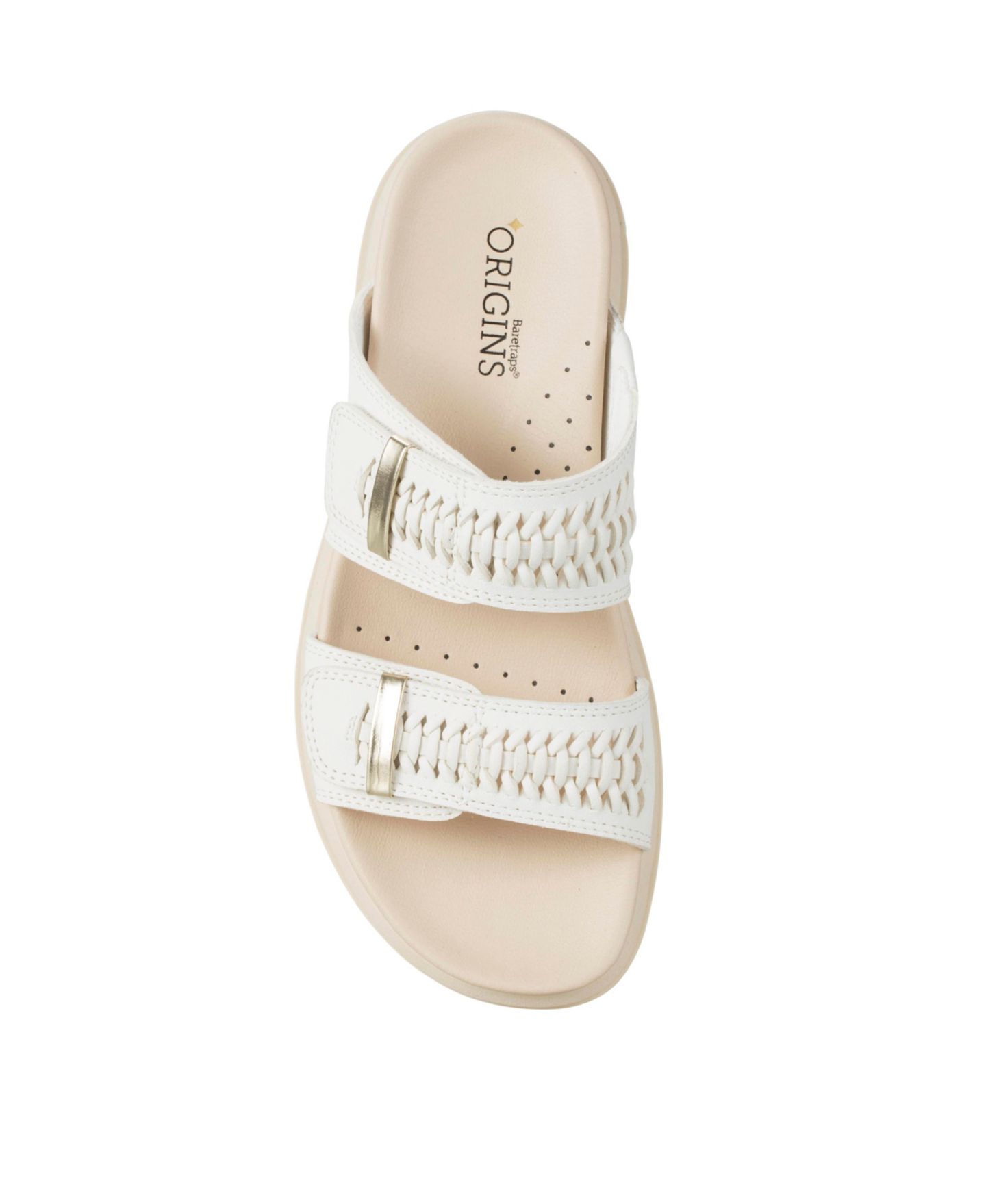 Женские сандалии Baretraps Origins Haliah Slide Slip-On, цвет: Белый кожаный — фото 4