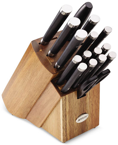 Anolon Japanese Stainless Steel 17-Pc. Knife Set