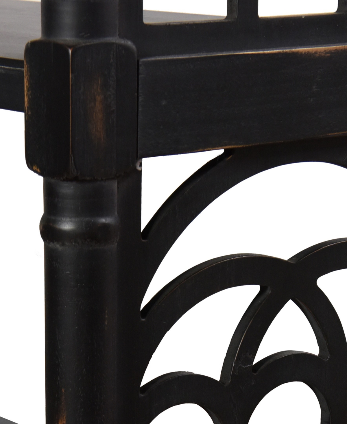 Stylecraft Home Collection 14" Wood Three Tier Console Table In Distressed Black