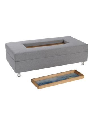 49.6" Wood Austin Allen James Rectangular Contemporary Coffee Table