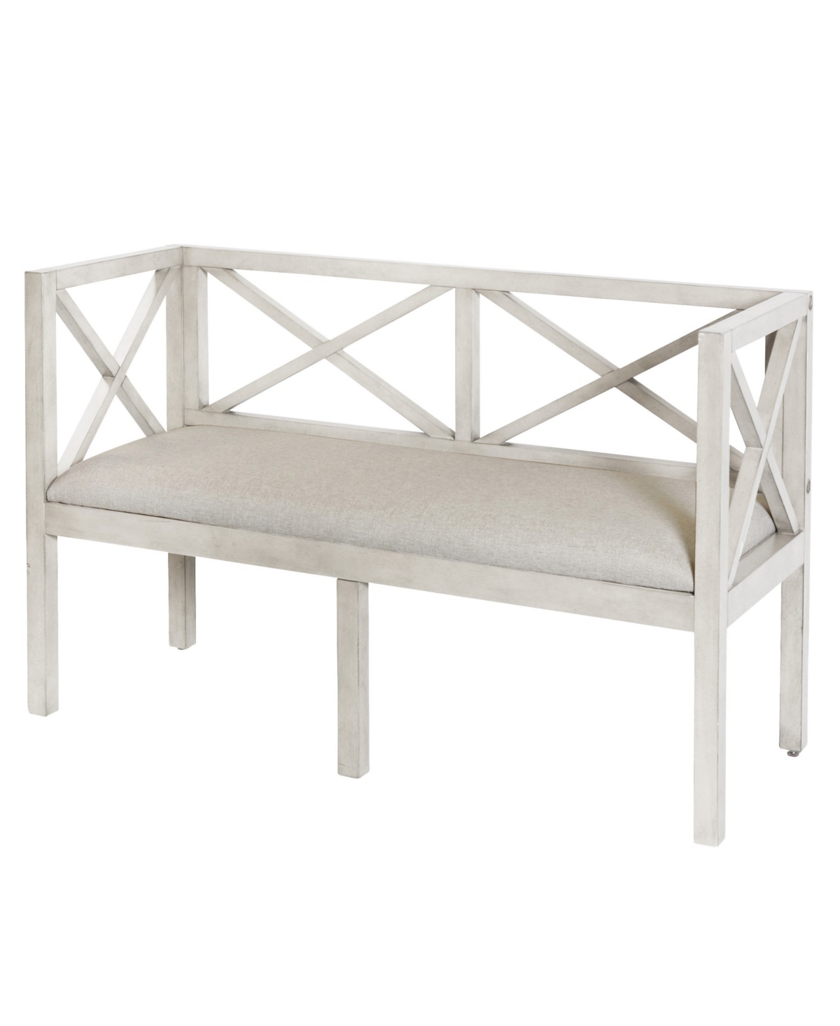Stylecraft Home Collection 18.5" Wood Amanda Transitional Bench In White