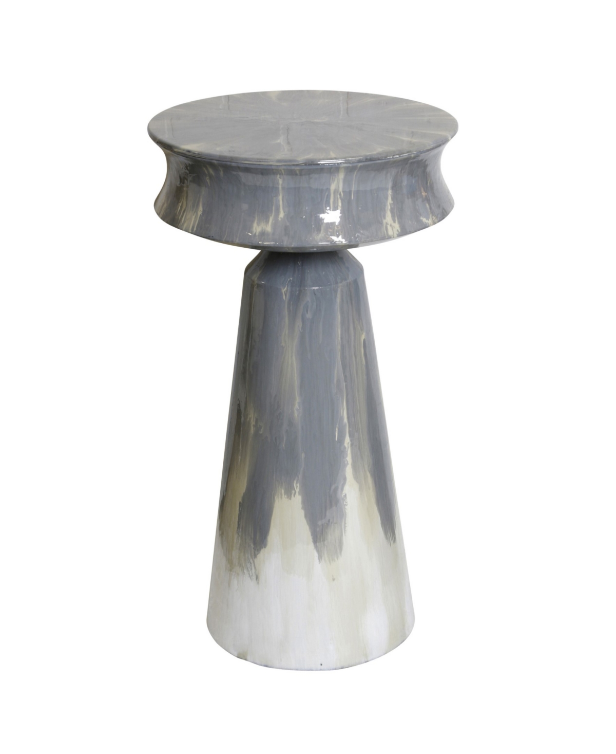 Stylecraft Home Collection 18" Iron Desert Fog Contemporary Side Table In Gloss Grey