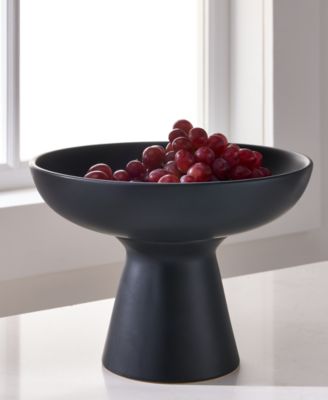 Matte Black Footed Bowl, Exclusively at Macy's