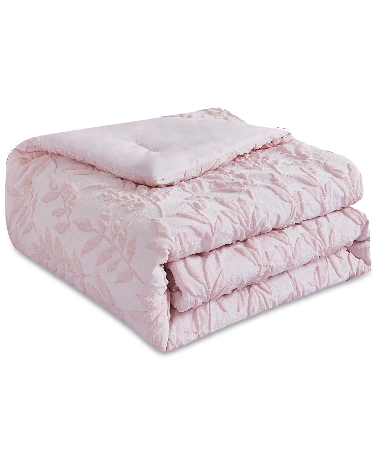 Rachel Roy Jacquard Puckered Botanical 3-pc. Comforter Set, Twin In Blush