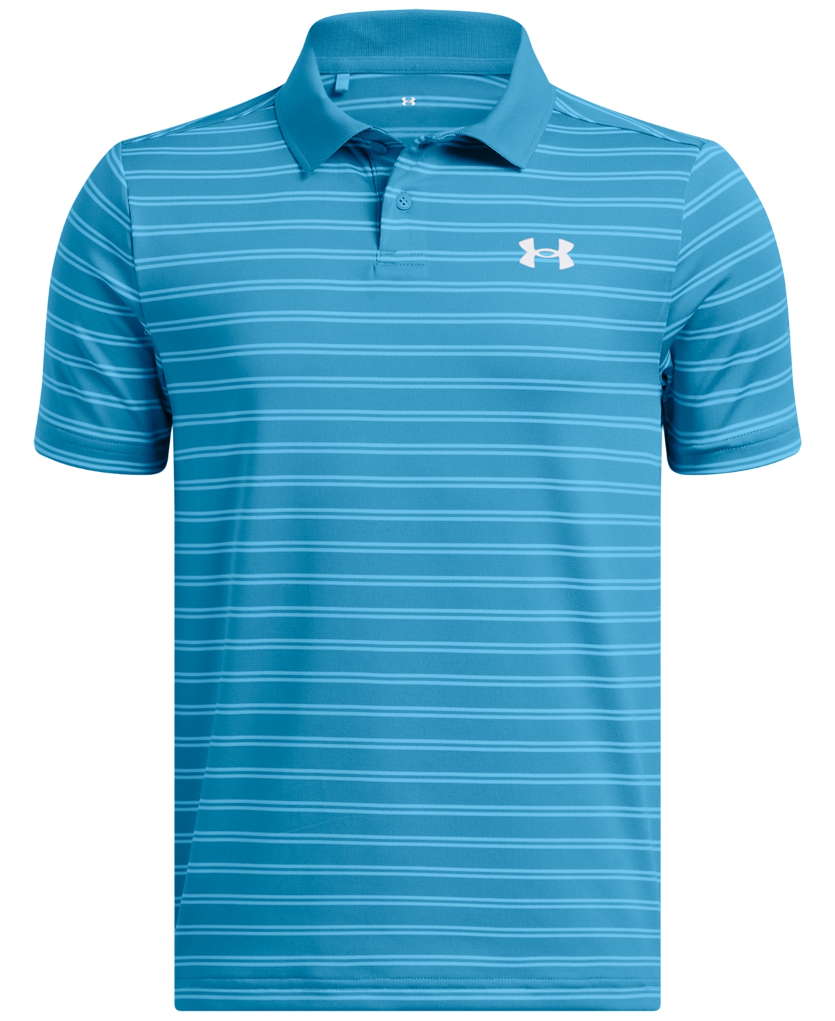 Under Armour Big Boys Performance Stripe Polo Shirt In Ether