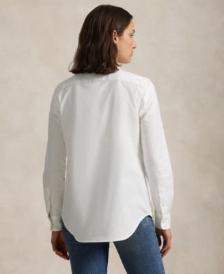 売れ筋商品|||ラルフローレン カットソー トップス レディース Women's Stretch Slim Fit Oxford Shirt White Stretch Slim Fit Striped Oxford Shirt