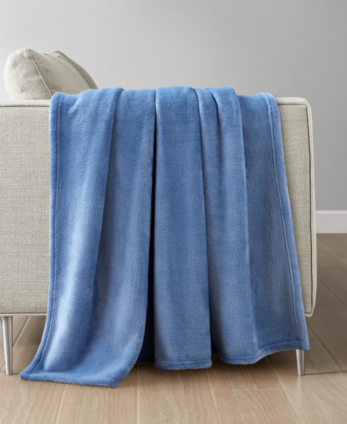 Premier Comfort Cozy Plush Printed Throw, 50" X 70", Exclusively At Macy's In Blue