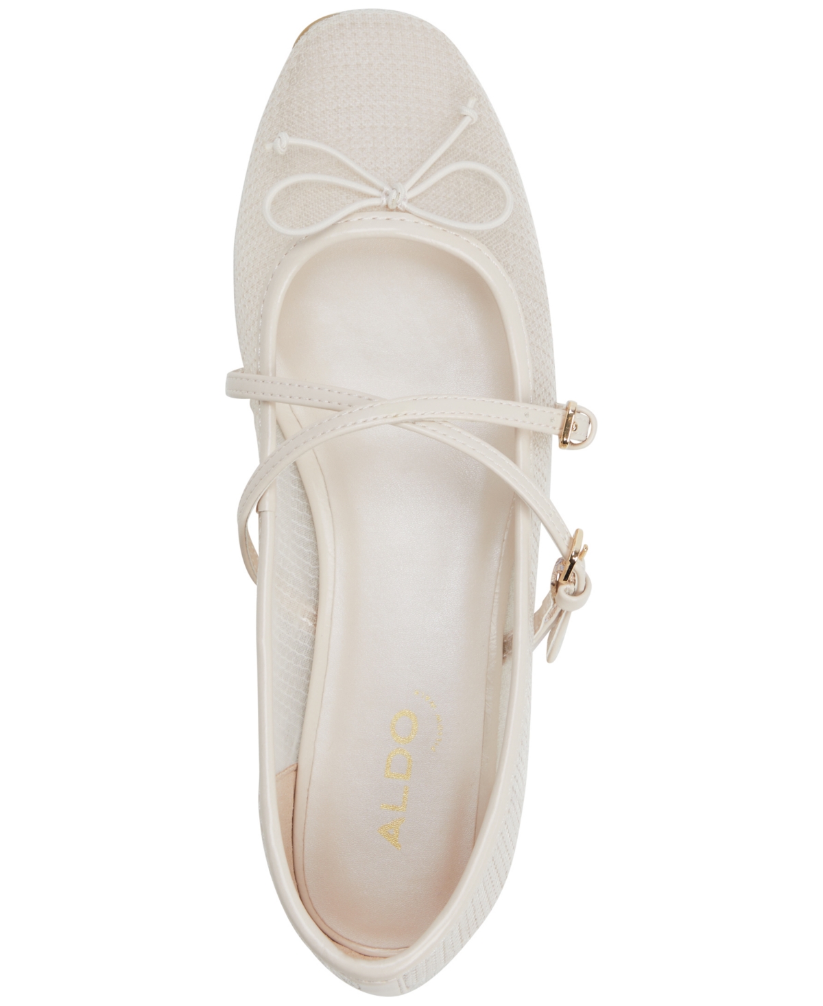 Shop Aldo Women's Amberlee Cross Strap Ballet Flats In Grey Mesh