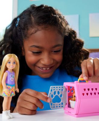 Chelsea Puppy Carrier Playset, Small Doll and Dog Carrier with Puppy Accessories