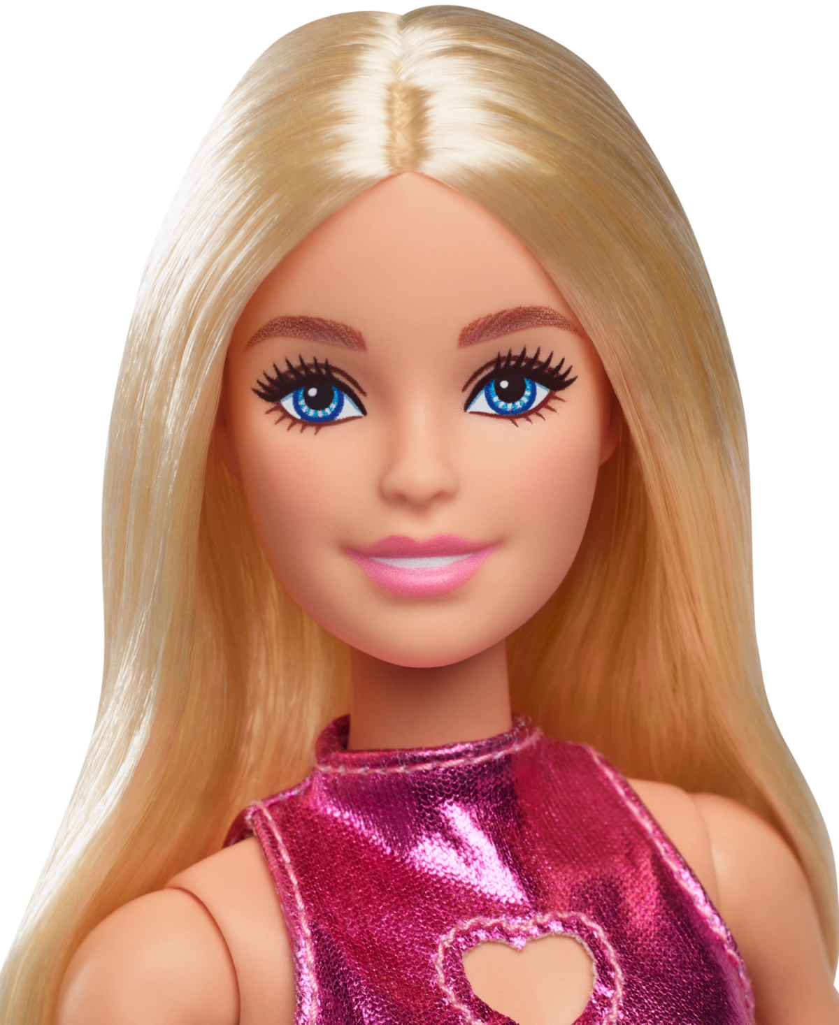 Barbie Fashionistas Doll 230 In Metallic Pink Minidress With Heart Cut-out, Blond Hair In Multi-color