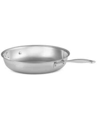 Classic Stainless Steel Round Frying Pan, 12"