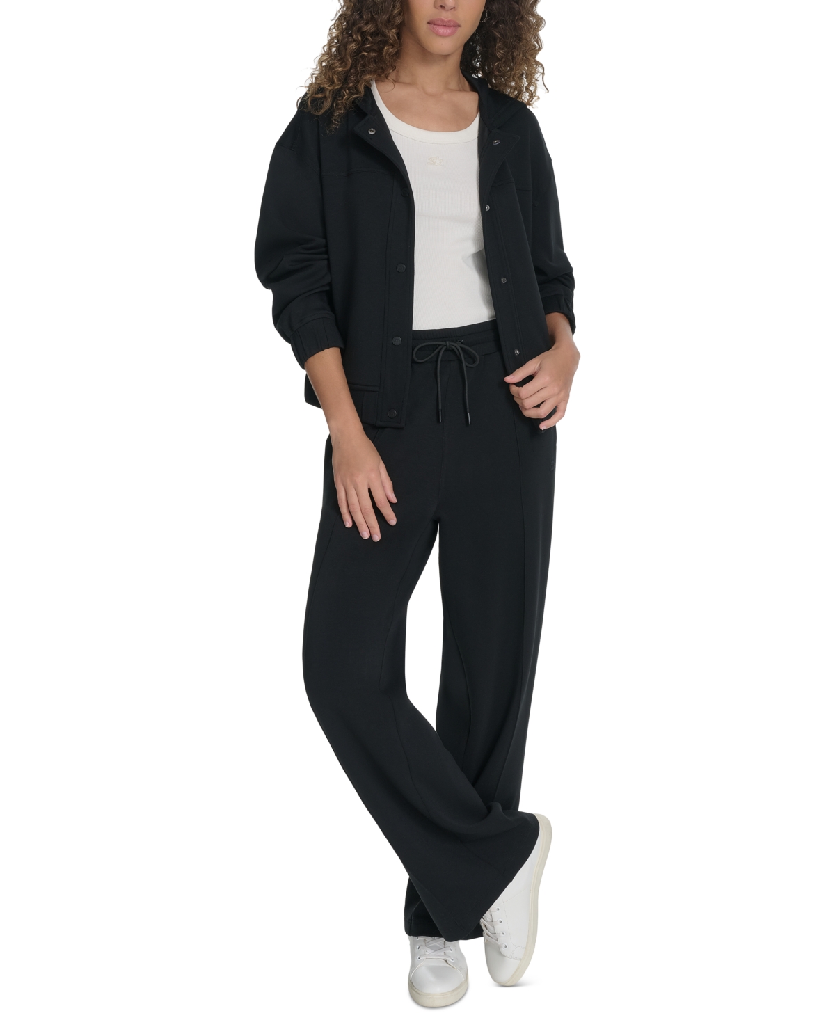 Starter Women's Scuba Solid-Color Snap Shacket