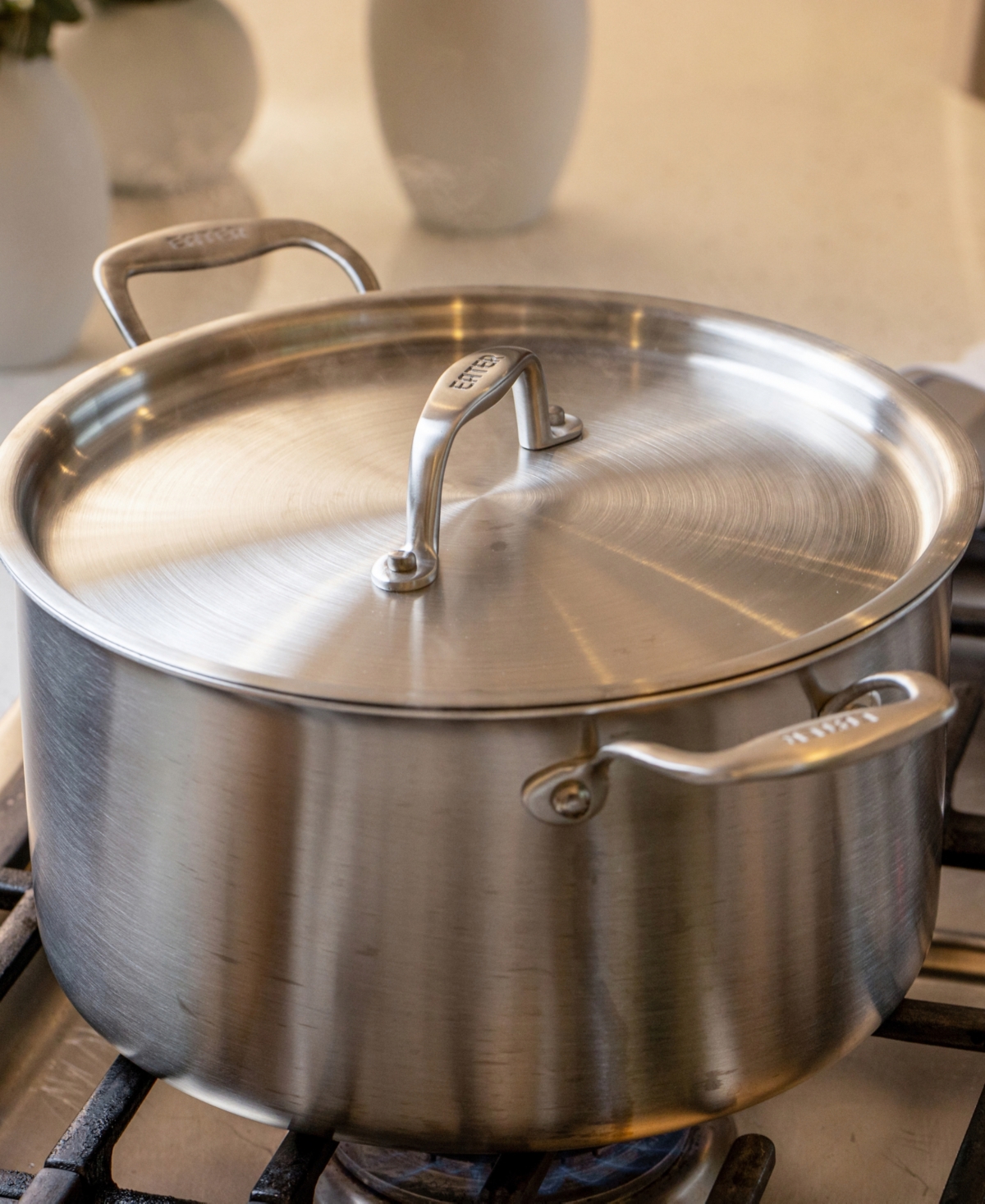Heritage Steel X Eater 5-ply Stainless Steel 8-qt. Stock Pot With Lid In Silver