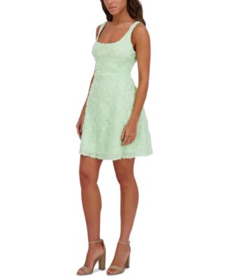 Women's Soutache Square-Neck A-Line Mini Dress