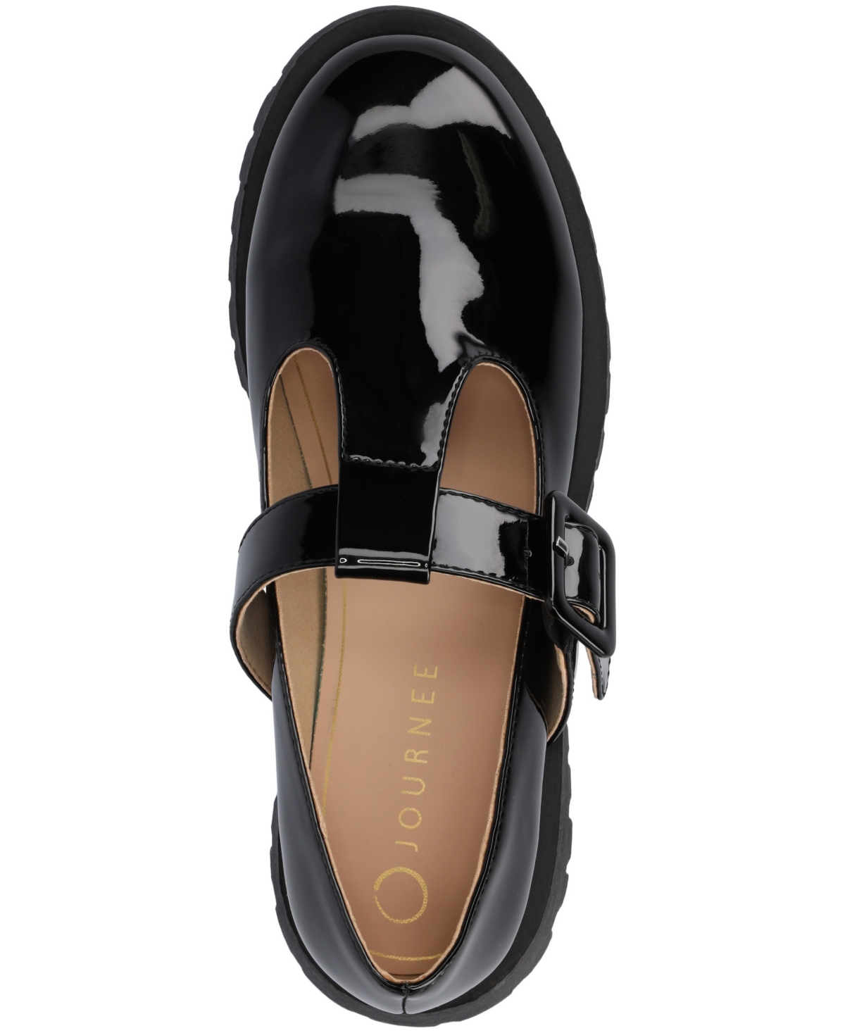Journee Collection Suvi Mary Jane Loafer In Black Patent