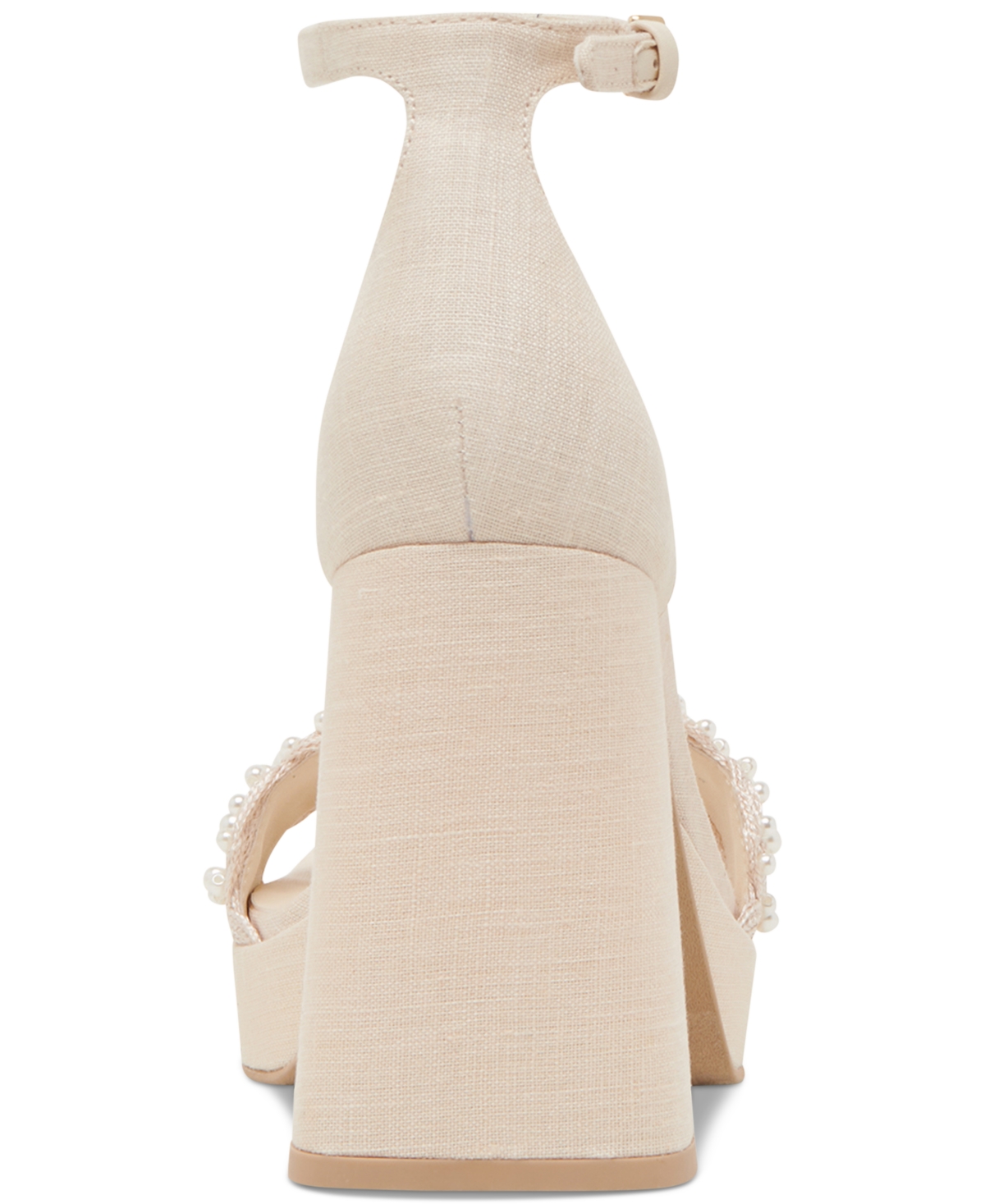 Dolce Vita Peltin Ankle Strap Platform Sandal In Vanilla Woven Raffia