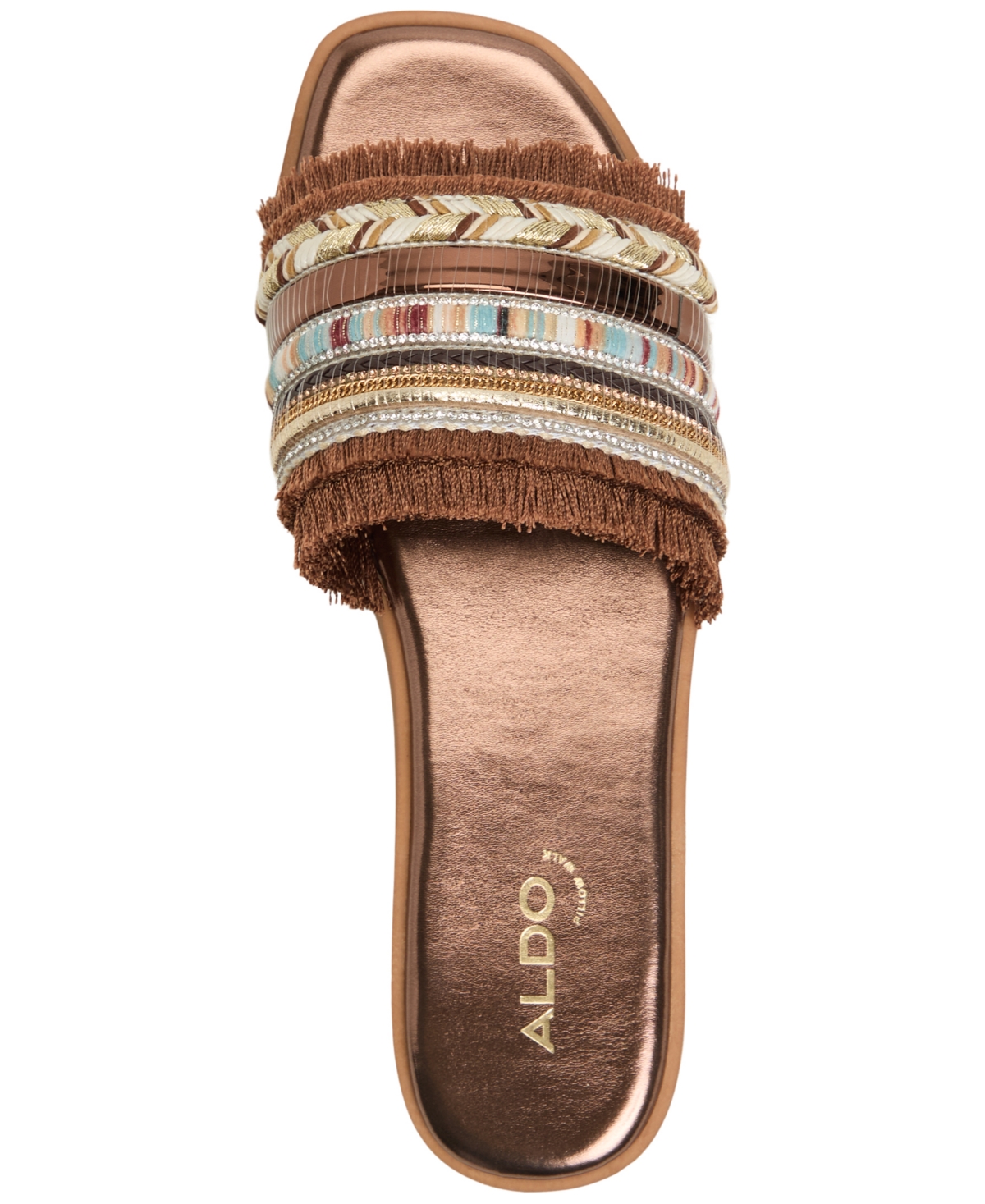 ALDO WOMEN'S CORALYA EMBELLISHED FLAT SANDALS 