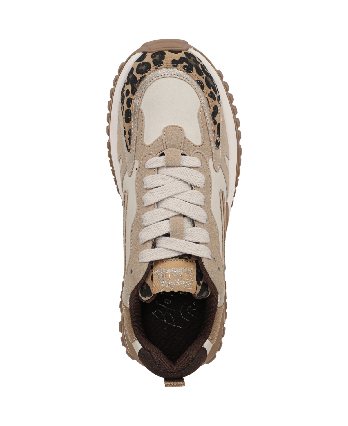 Shop Blowfish Malibu Women's Leo Lace Up Platform Sneakers In Gold,tan,black Microsuede,faux Leather-