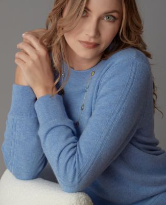 Women's Itch-Free Cashmere Crewneck Sweater with Soft Liner
