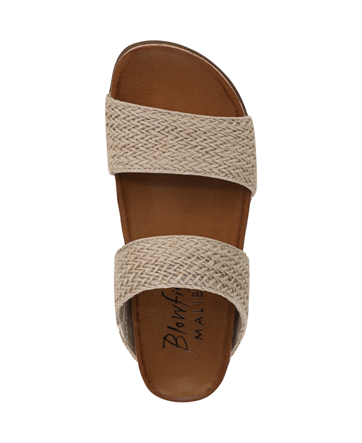 Shop Blowfish Malibu Women's Leah Open Round Toe Slide Platform Sandals In Sunbleached Jute