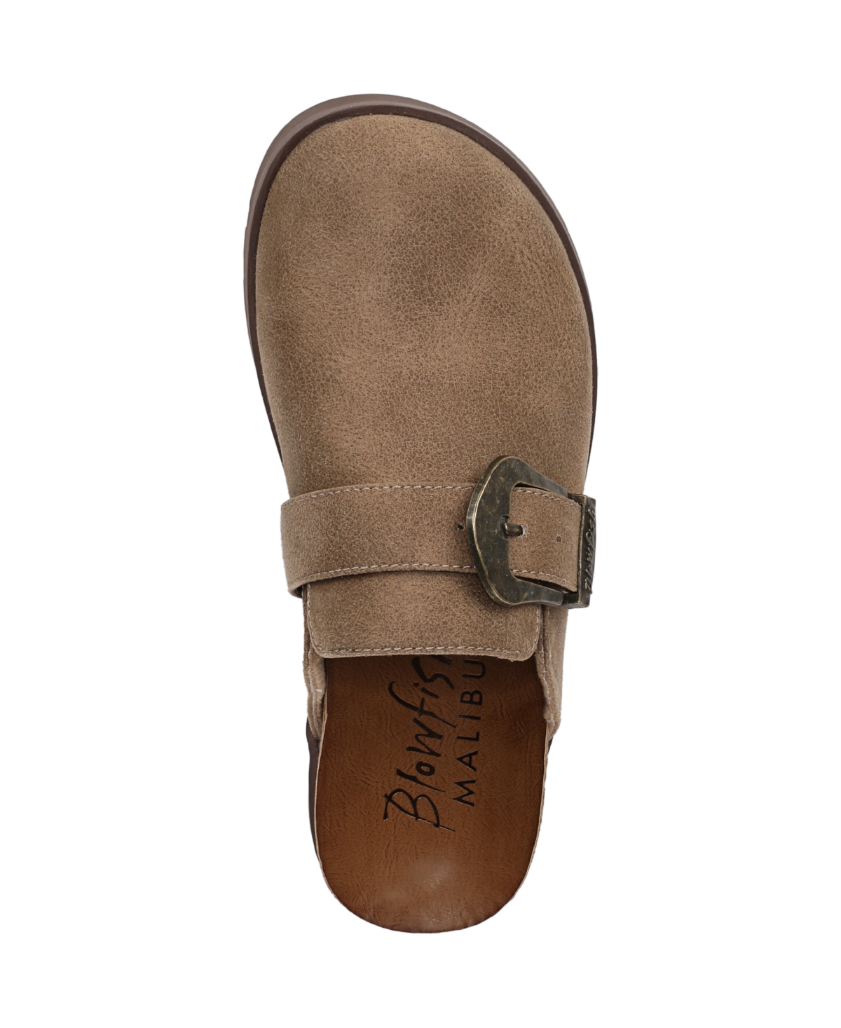 Blowfish Malibu Women's Sienna Round Toe Slip On Flat Clogs In Tan Faux Leather