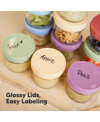 6pk Prep Baby Food Storage Containers, 4 oz Leak-Proof, BPA Free Glass Baby Food Jars for Feeding