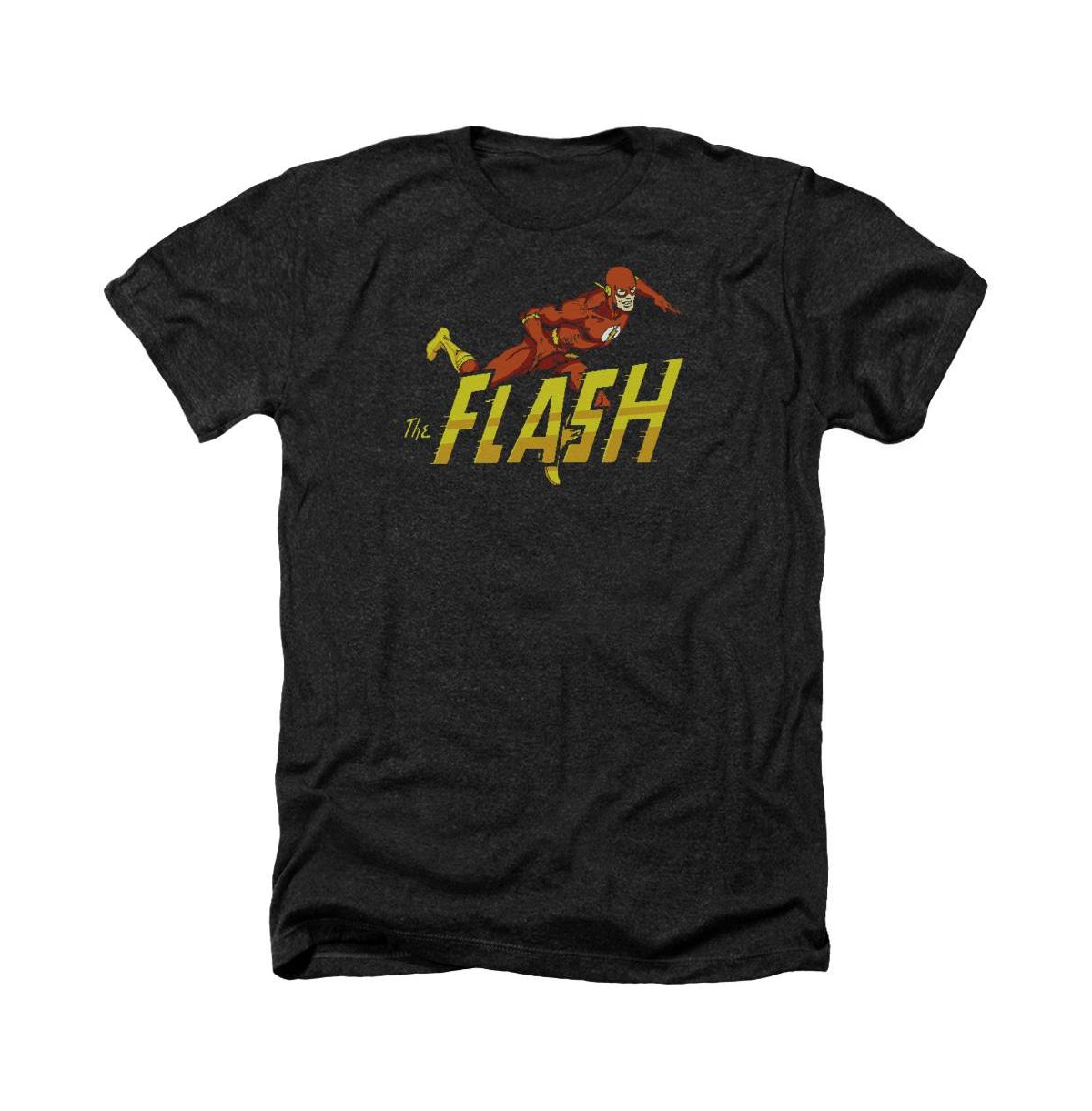 Dc Flash Mens Dc Comics Flash 8 Bit Flash Adult Heather Tee / T-Shirt - Charcoal