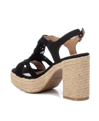 Women's Heeled Jute Platform Sandals By XTI