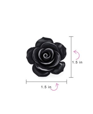 Romantic Floral Blooming 3D Carved Rose Brooche Pin in Pink Blue Black White Red