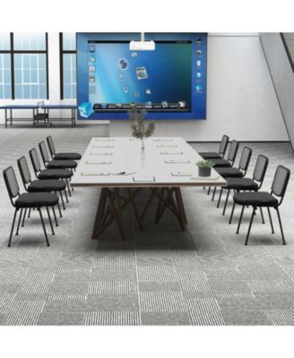 Set of 5 Stackable Conference Chairs with Mesh Back Comfortable and Space-Saving Seating for Meetings