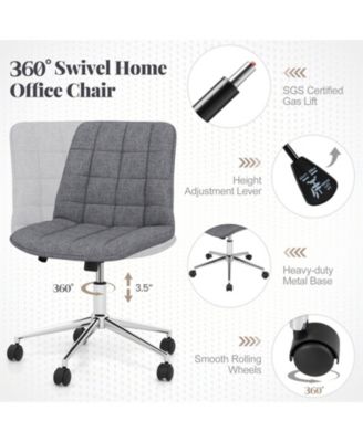 Teddy Fleece Armless Office Chair for Home or Desk Use, Soft and Cozy Seating