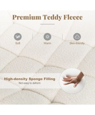 Teddy Fleece Armless Office Chair for Home or Desk Use, Soft and Cozy Seating