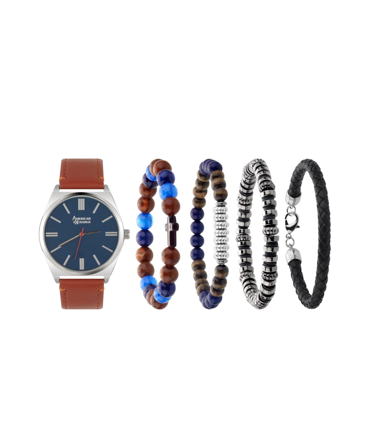 Men's Quartz Brown Polyurethane Strap Watch 42mm - Brown