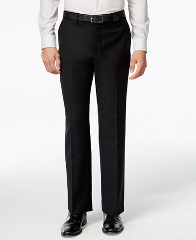 MICHAEL Michael Kors Black Solid Classic-Fit Dress Pants - Pants - Men ...