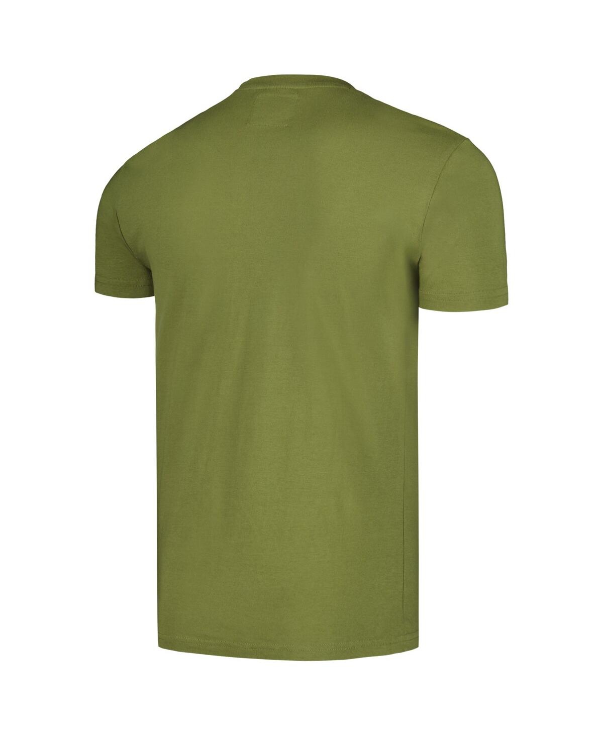 AMERICAN NEEDLE MEN'S OLIVE BRONCO BRASS TACKS T-SHIRT 