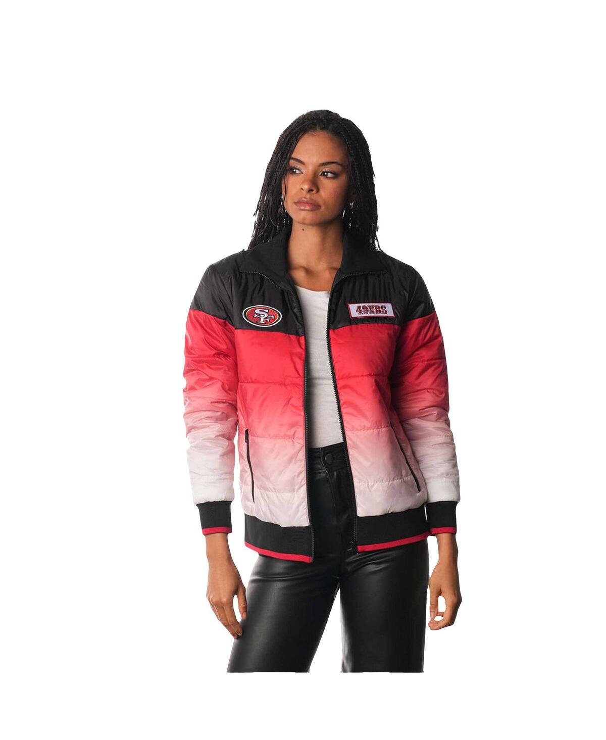 The Wild Collective Women's Scarlet San Francisco 49ers Ombre Full-zip Puffer Jacket In Scarlet