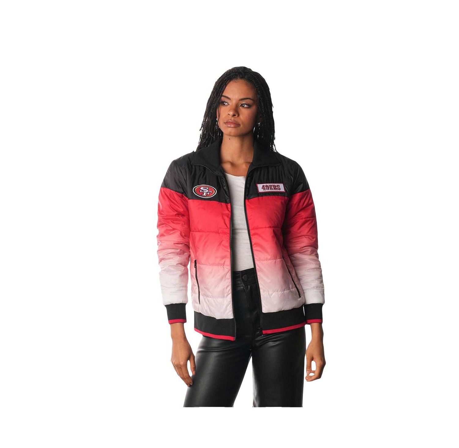Women's Scarlet San Francisco 49ers Ombre Full-Zip Puffer Jacket
