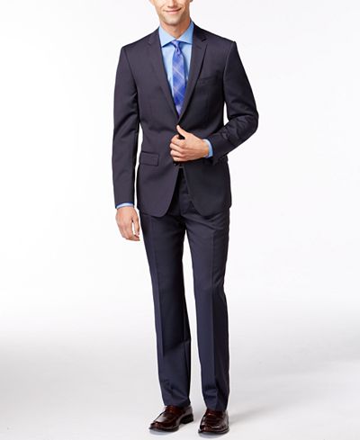 DKNY Navy Tight-Stripe Suit Separates Extra Slim Fit