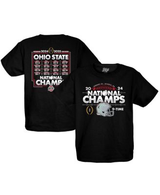 Blue 84 - Big Boys and GIrls Black Ohio State Buckeyes College Football Playoff 2024 National Champions ScheduleT-shirt
