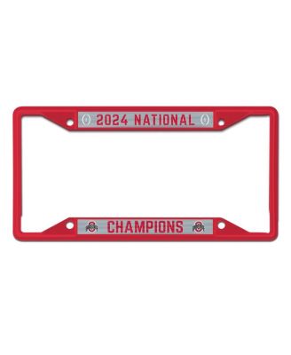 Wincraft - Ohio State Buckeyes College Football Playoff 2024 National Champions Laser Cut Colored Metal License Plate Frame