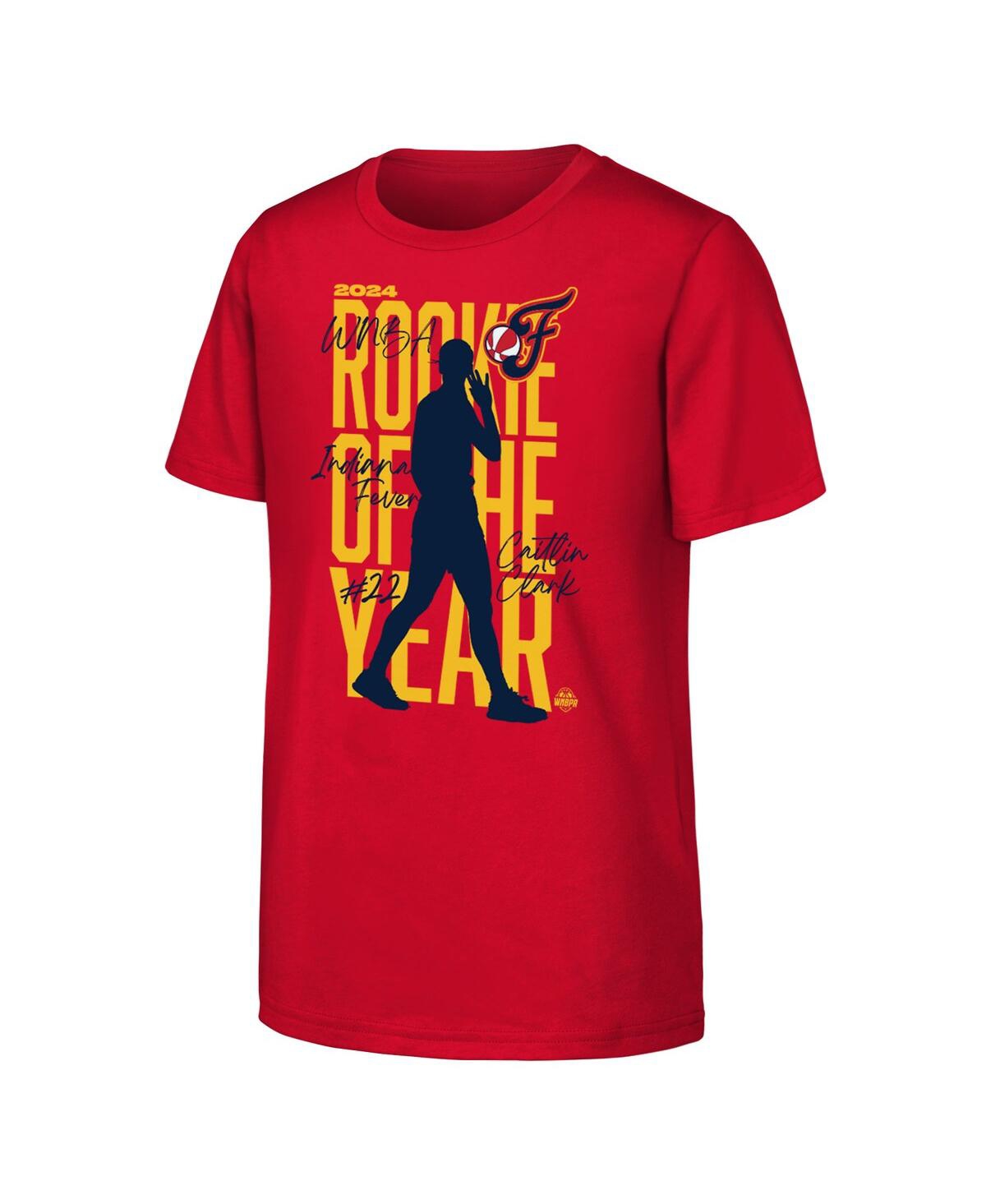 Outerstuff Big Boys And Girls Red Caitlin Clark Indiana Fever 2024 Wnba Rookie Of The Year T-shirt
