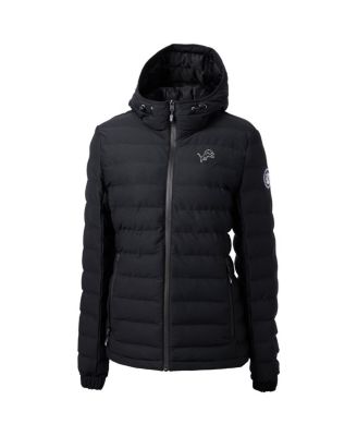 Women's Black Detroit Lions Mission Ridge Eco Insulated Full-Zip Hoodie Puffer Jacket